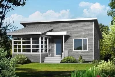 Two Bed 600 Square Foot Mini-Cottage House Plan