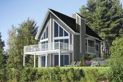 1245 Square Foot Lake House Plan with Upstairs Loft Overlook