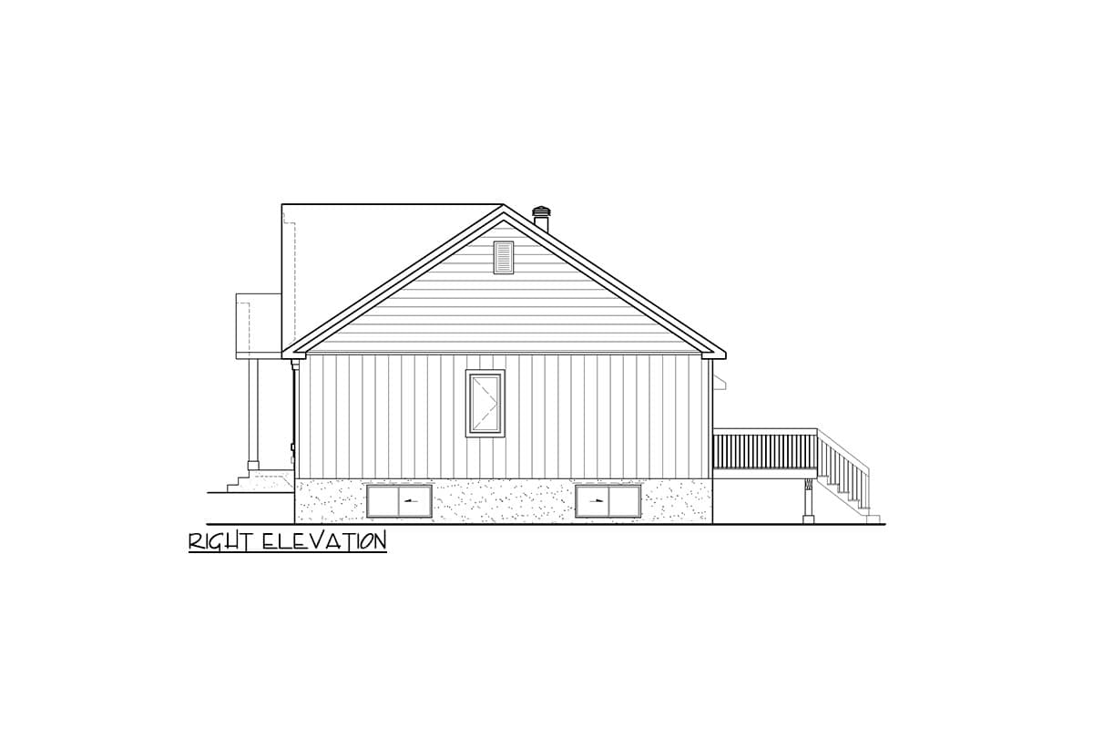 Plan 801100PM: 2-Bed Cottage House Plan Under 900 Square Feet with 1-Car Garage - Image #5 - Cottage, Country