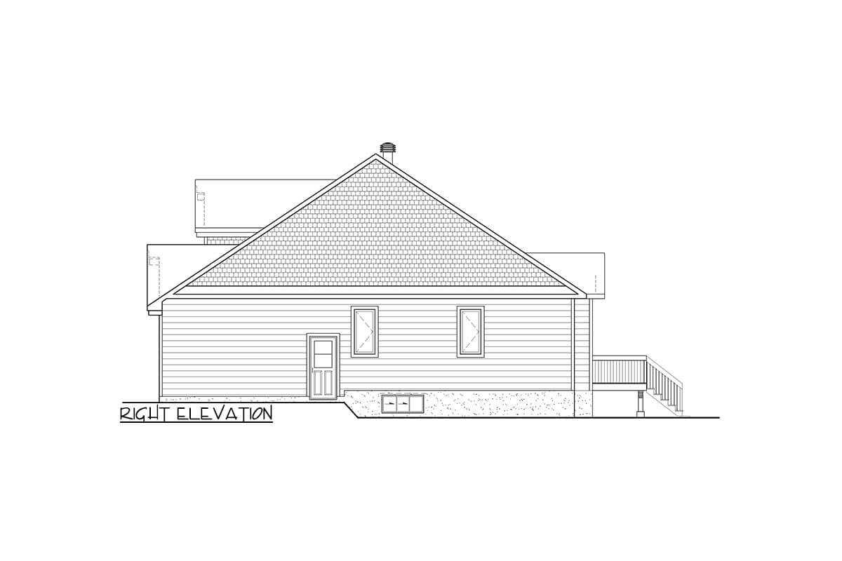 Plan 801102PM: One-Story Farmhouse Plan with Closed Foyer - 1367 Sq Ft - Image #4 - Farmhouse, Traditional