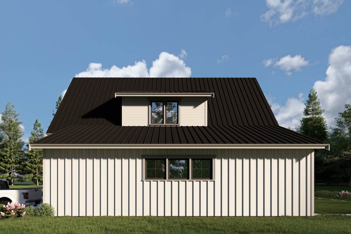 Plan 280190JWD: 959 Square Foot Barn-Style Garage with Apartment - Image #5 - Barndominium, Carriage, Country, Rustic