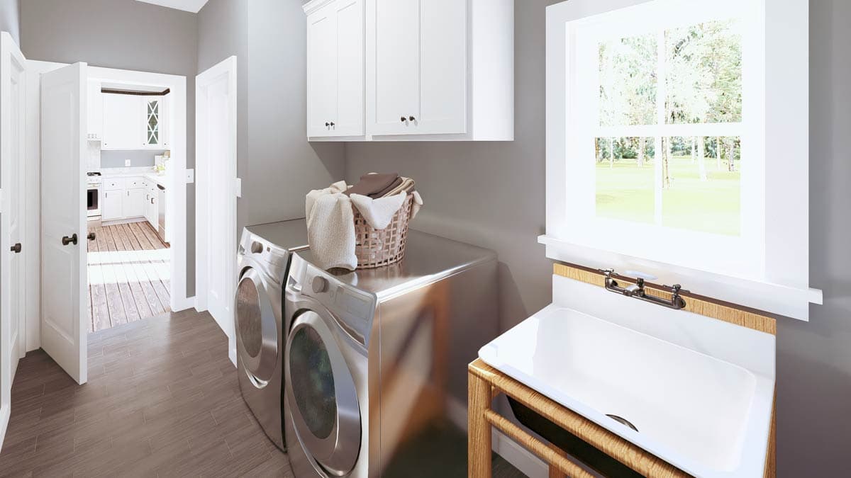 Plan 25029DH: 3-Bed One Story Country Home Plan with No Wasted Space and a Side-Entry Garage - Image #7 - Country, Craftsman, Ranch, Rustic