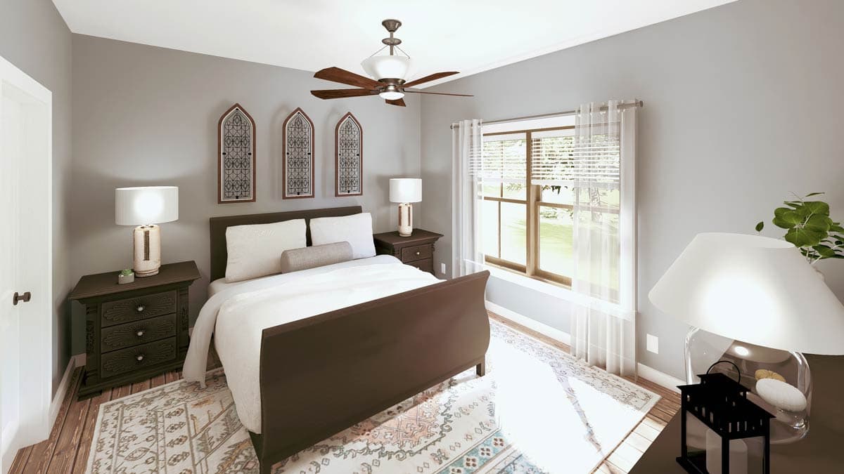 Plan 25029DH: 3-Bed One Story Country Home Plan with No Wasted Space and a Side-Entry Garage - Image #9 - Country, Craftsman, Ranch, Rustic