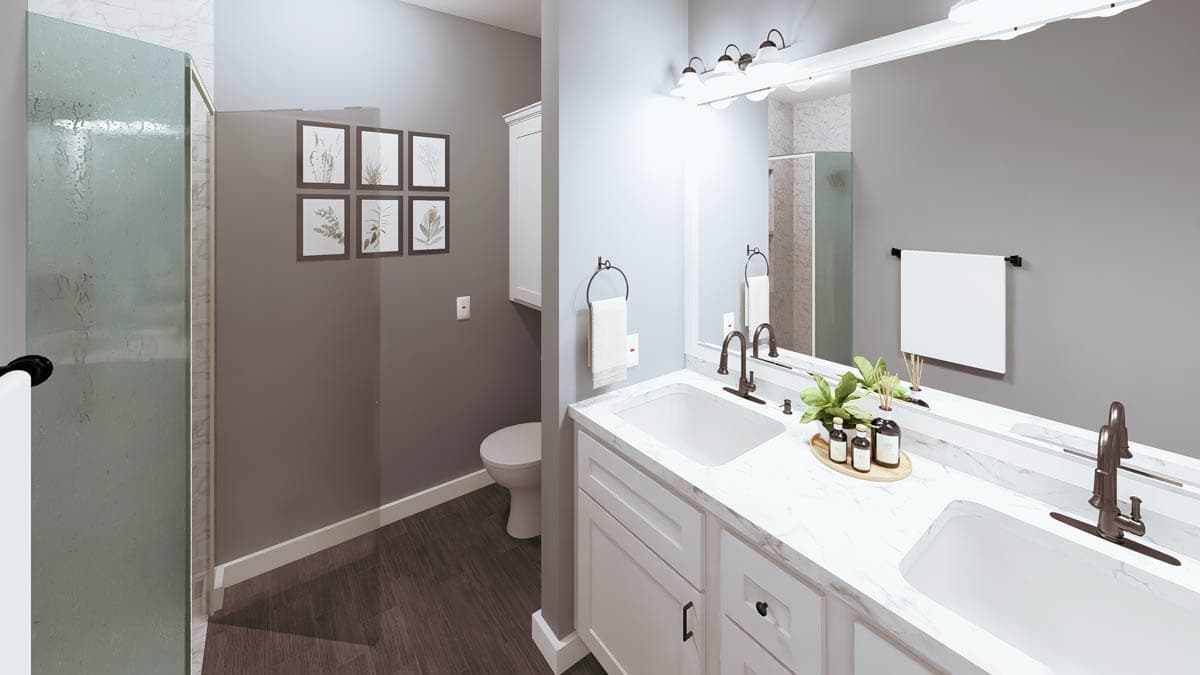 Plan 25029DH: 3-Bed One Story Country Home Plan with No Wasted Space and a Side-Entry Garage - Image #10 - Country, Craftsman, Ranch, Rustic