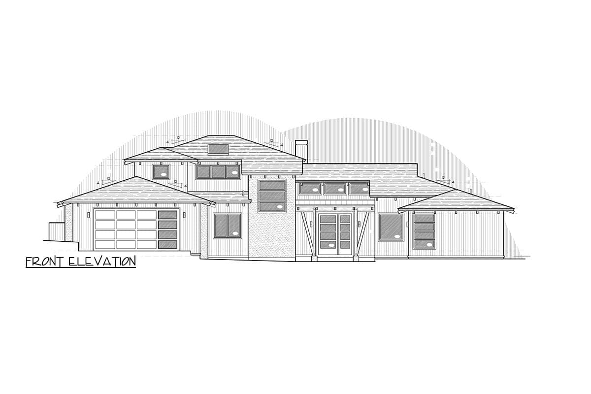 Plan 54246HU: Modern Mountain Home Plan Under 3000 Square Feet with Tandem 3-Car Garage - Image #45 - Contemporary, Craftsman, Modern, Prairie, Ranch