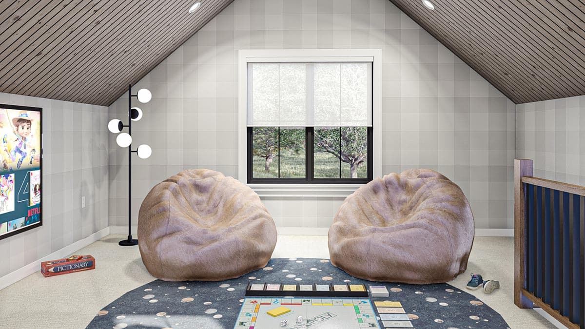 Plan 623231DJ: Modern Farmhouse Pool House with Bunk Room and Loft - Image #9 - Contemporary, Modern Farmhouse