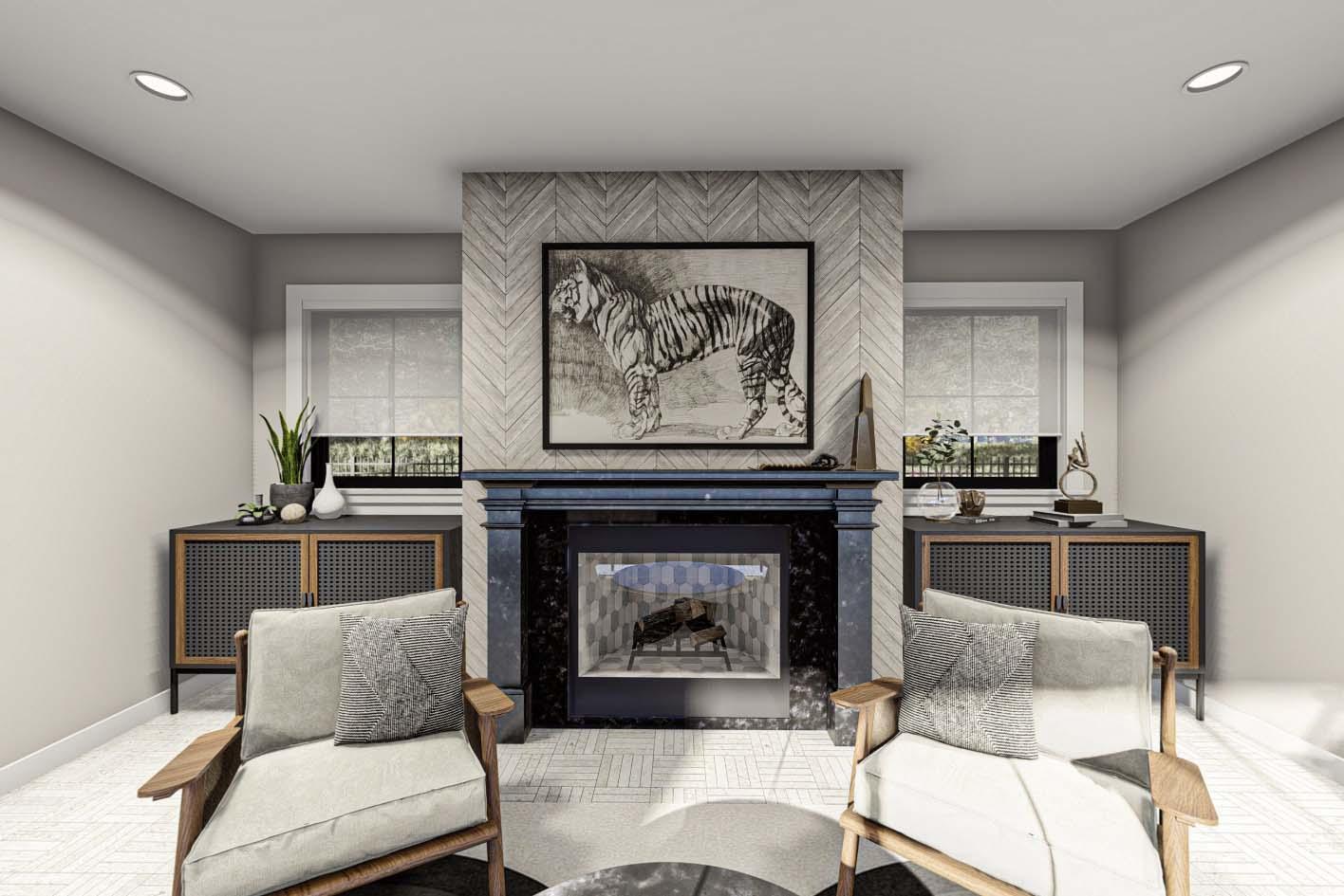 Plan 623231DJ: Modern Farmhouse Pool House with Bunk Room and Loft - Virtual Tour Cover Image - Contemporary, Modern Farmhouse