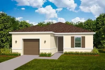 Starter Home Plan Under 1400 Square Feet with 2 Beds and a 1-Car Garage