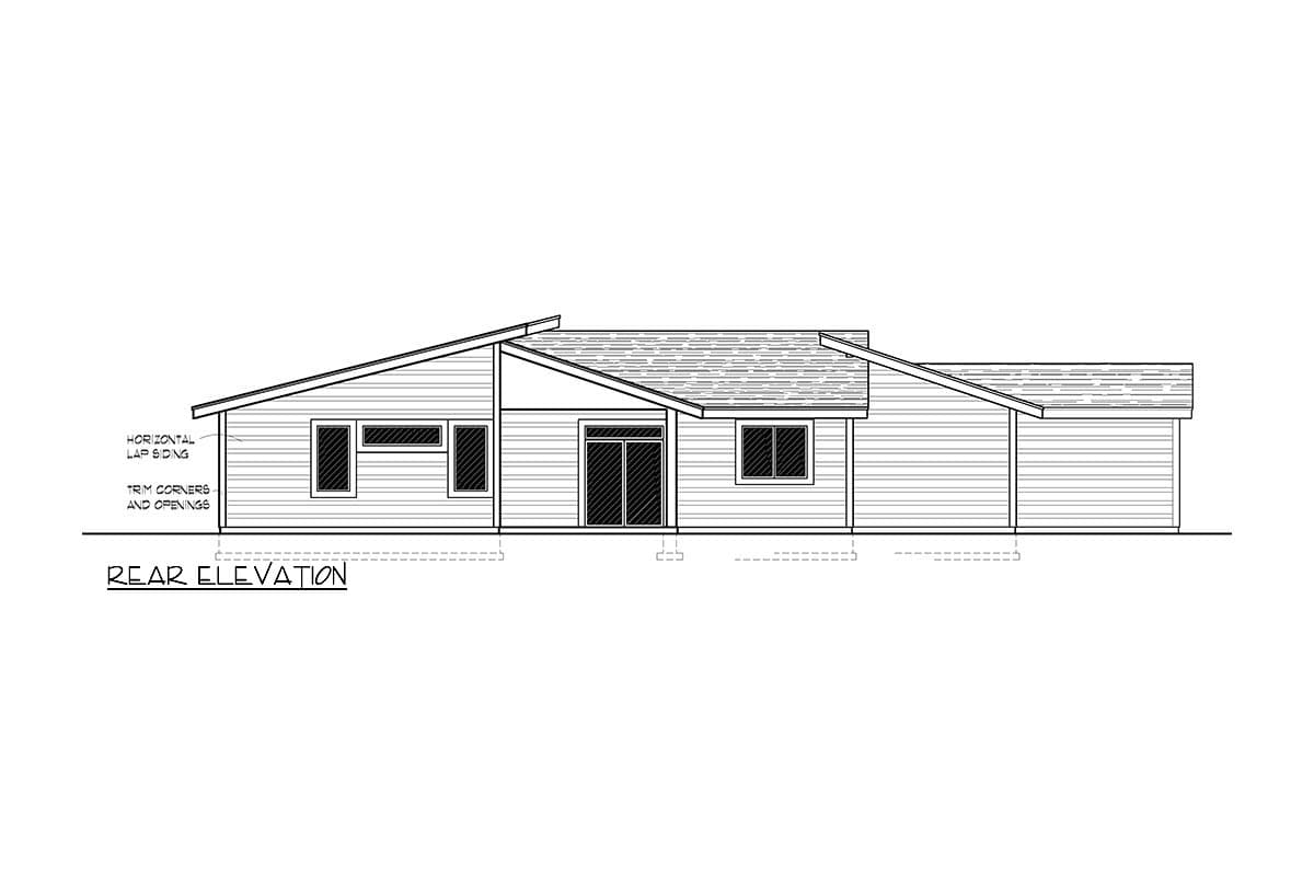 Plan 267018SPK: 1890 Square Foot Mid-Century Modern House Plan with Vaulted Central Core - Image #4 - Contemporary, Mid Century Modern, Modern