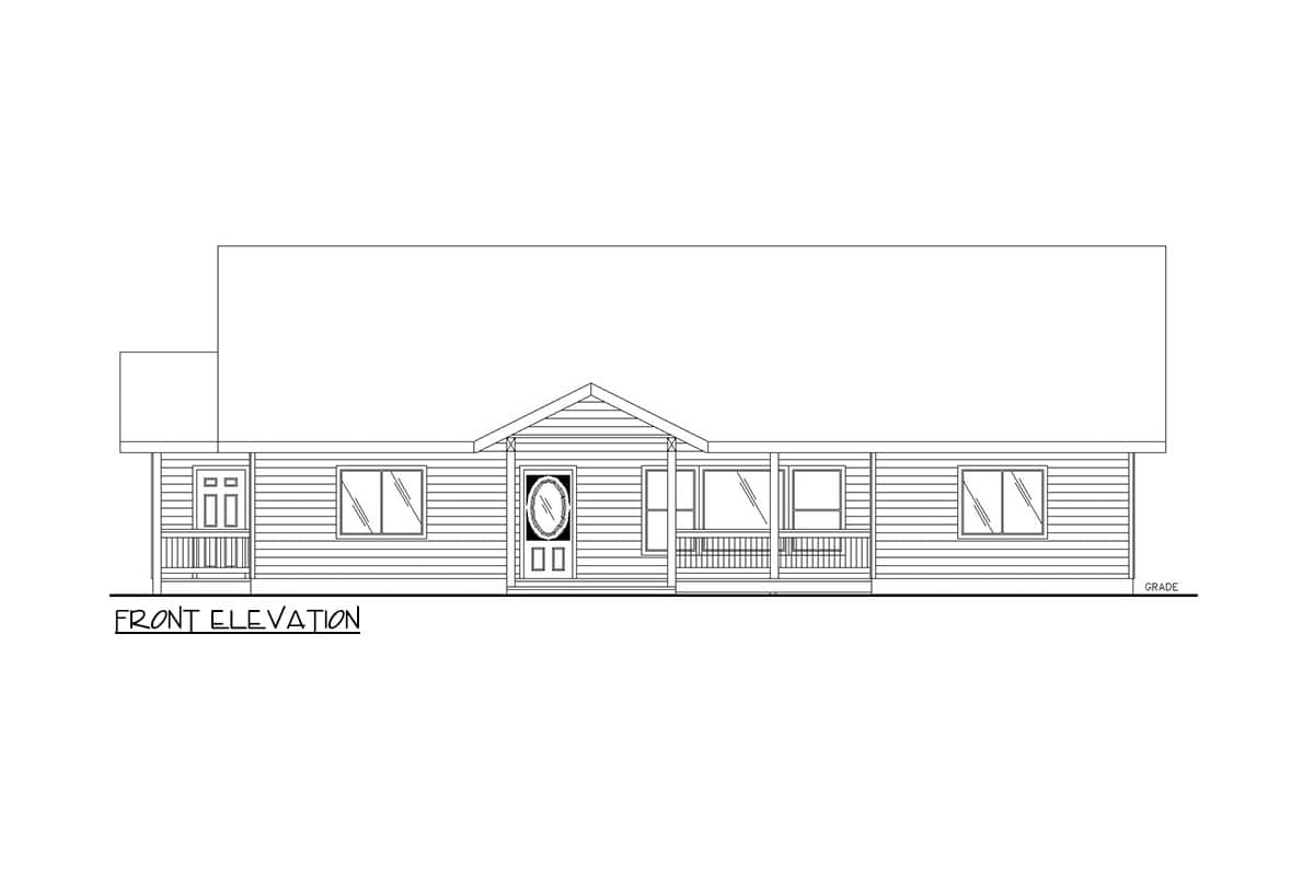 Plan 35044GH: Country Ranch House Plan with 2,484 Sq Ft and Home Office - Image #2 - Country, Ranch