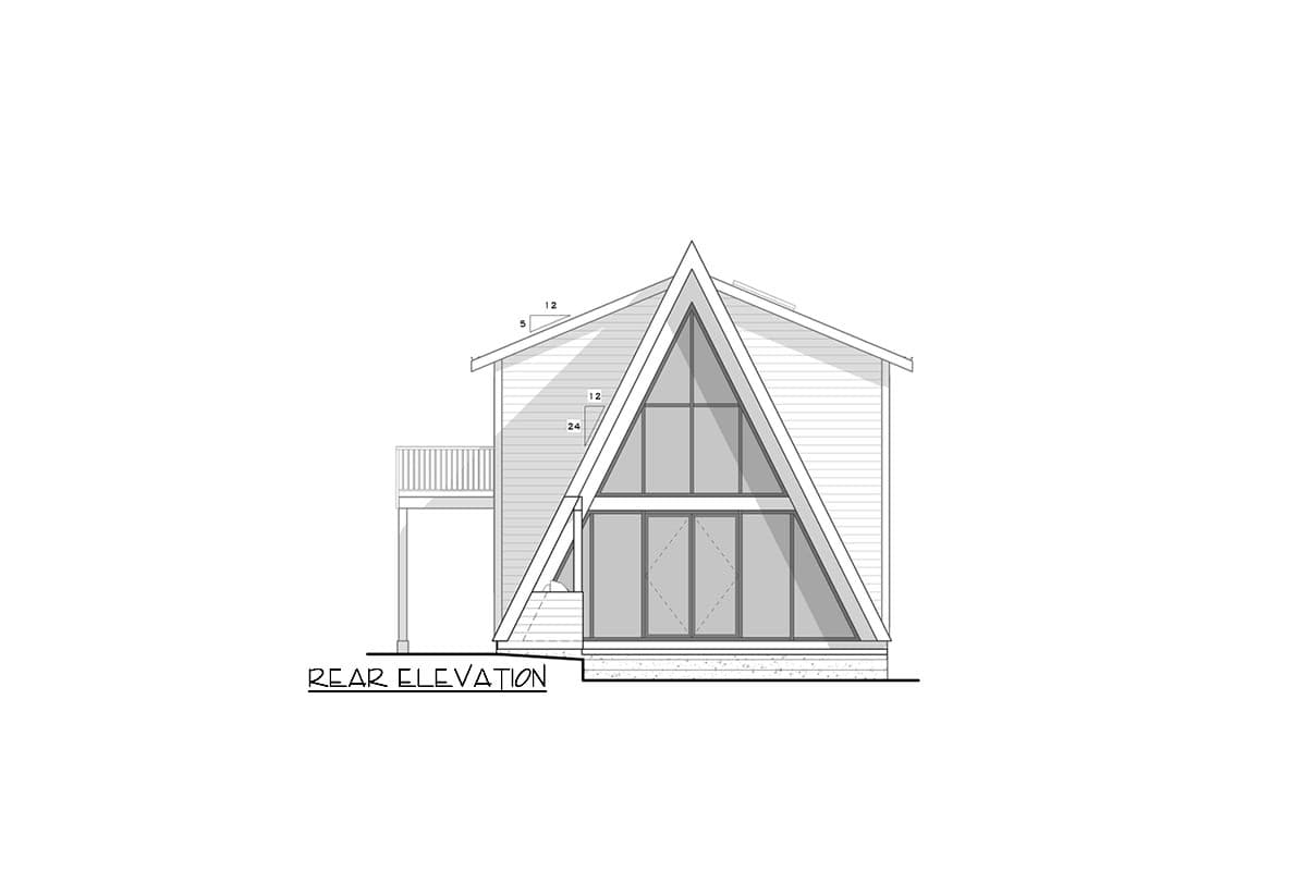 Plan 770500JME: A-Frame House Plan Under 1600 Square Feet with 12-Foot-Deep Back Patio - Image #5 - A-Frame, Contemporary, Country, Mountain, Rustic, Vacation