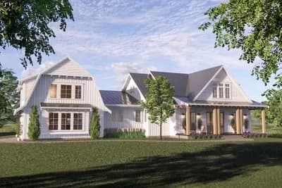 4-Bed Farmhouse Plan Under 3900 Square Feet with Optional In-law Suite above Garage