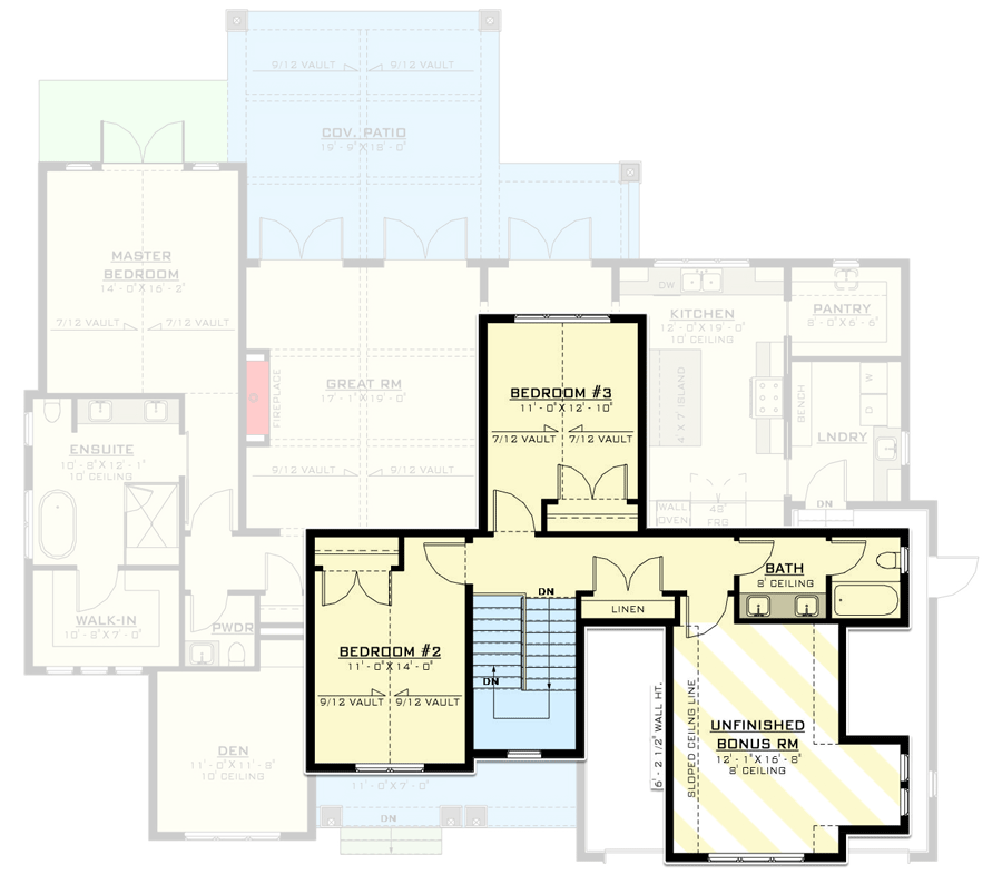 Plan 770503JME: New American House Plan Under 2600 Square Feet with Option to Finish Basement - Floor Plan - 2nd Floor - Country, Craftsman, Farmhouse, Modern Farmhouse, New American