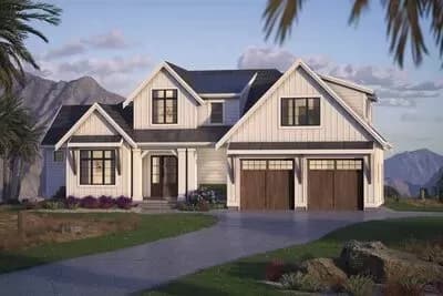 New American House Plan Under 2600 Square Feet with Option to Finish Basement