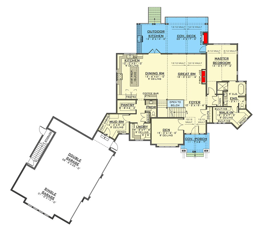 Plan 770504JME: Mountain Craftsman Plan with Future Expansion Spaces - 3335 Sq Ft - Floor Plan - Main Level - Country, Craftsman, Mountain, New American, Rustic
