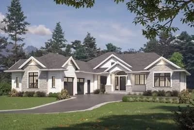 Contemporary Craftsman Plan with Optional Lower Level
