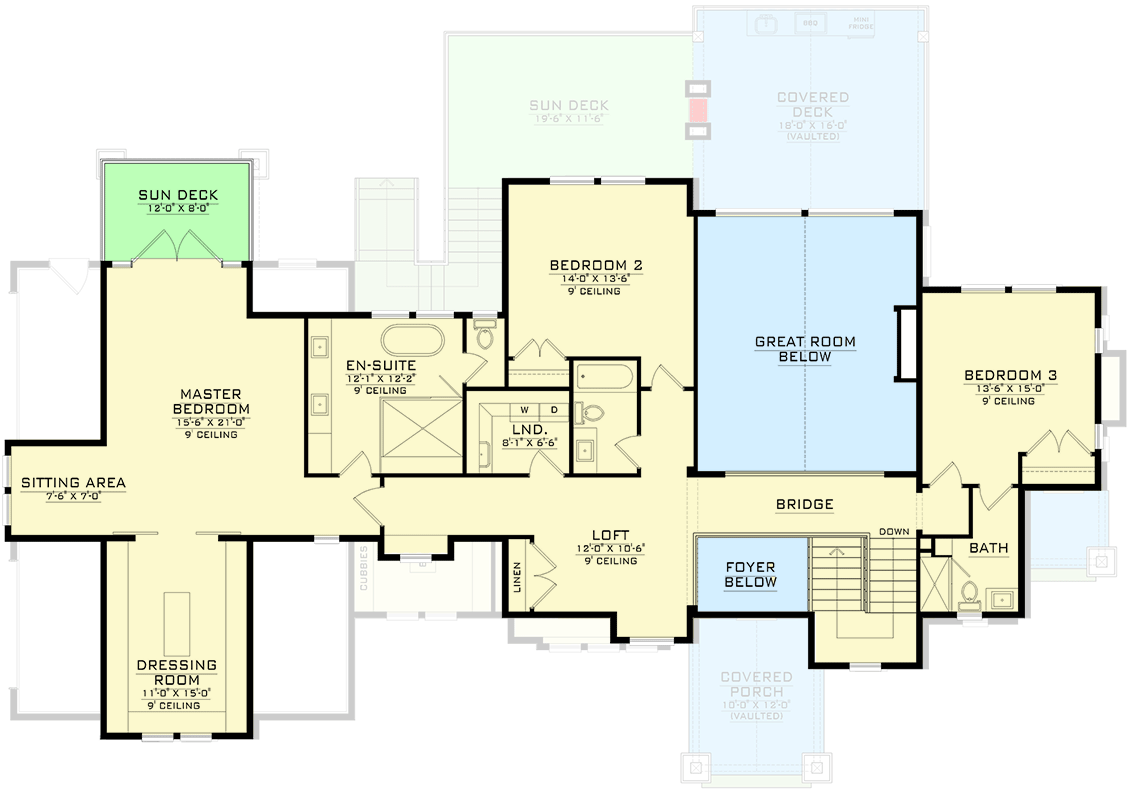 Plan 770510JME: 3-Bed Mountain Craftsman Plan with Vaulted Great Room - Floor Plan - 2nd Floor - Country, Craftsman, Mountain, New American