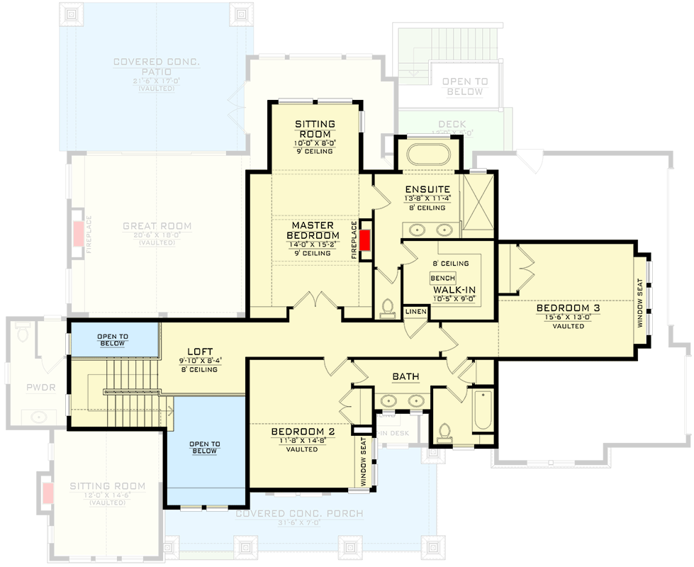 Plan 770511JME: Country Craftsman Plan with Over 3,500 Square Feet  - Floor Plan - 2nd Floor - Country, Craftsman, Farmhouse, Modern Farmhouse, New American, Rustic