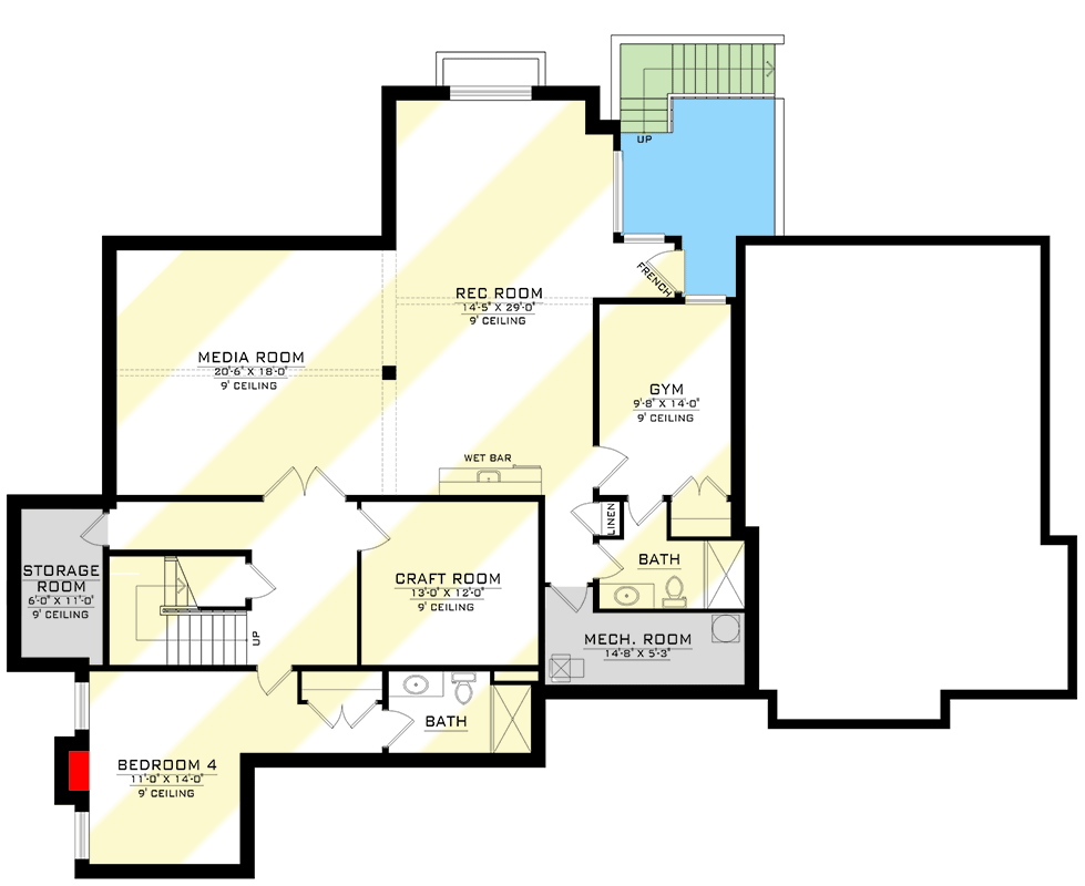 Plan 770511JME: Country Craftsman Plan with Over 3,500 Square Feet  - Floor Plan - Optional Finished Basement - Country, Craftsman, Farmhouse, Modern Farmhouse, New American, Rustic