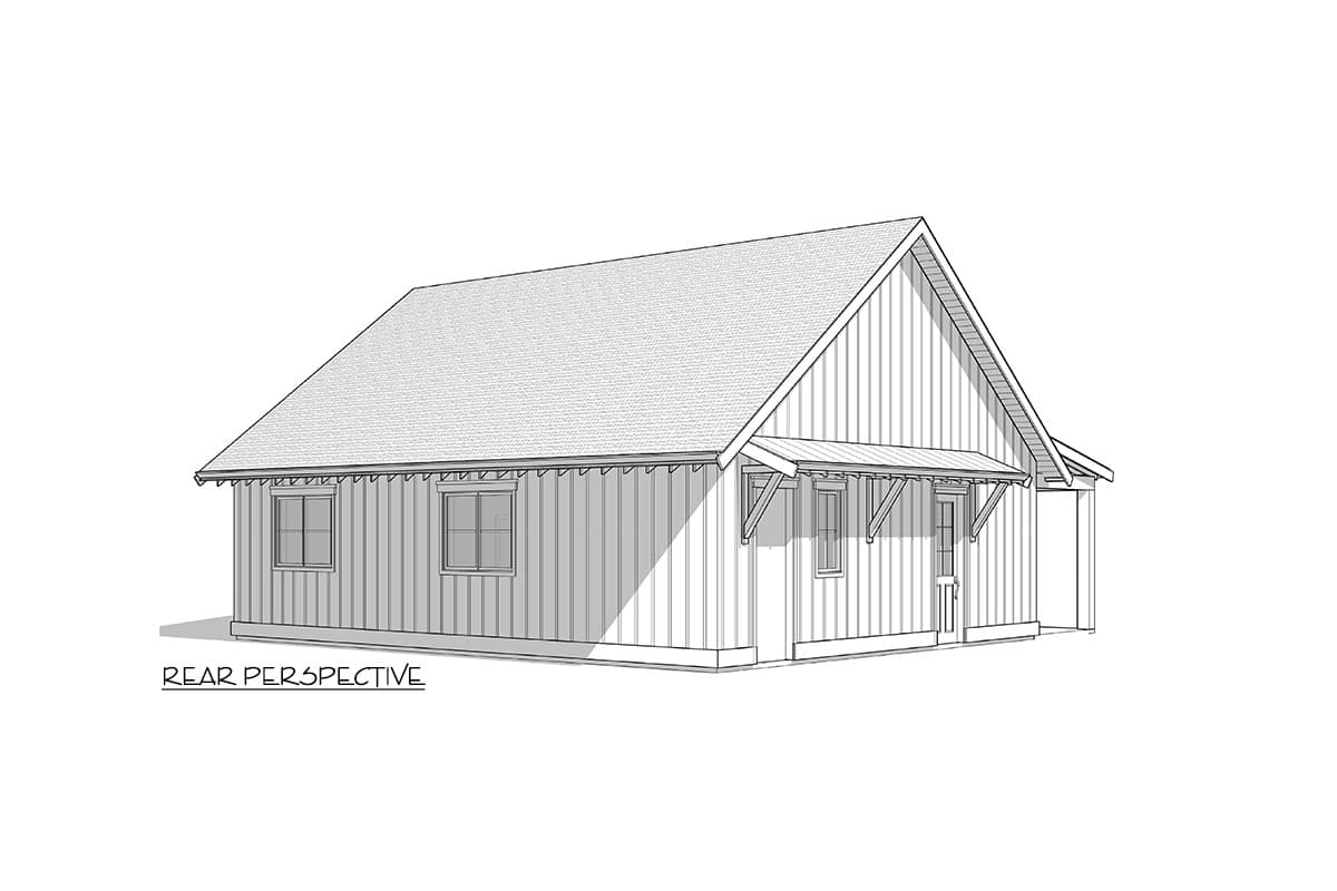 Plan 270072AF: Pool or Guest House Plan with Vaulted Interior and 8-Foot-Deep Porch - 1050 Sq Ft - Image #22