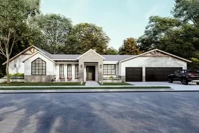 Exclusive One-Level Home Plan Over 3100 Square Feet with Expansive Rear Deck