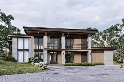 Contemporary Northwest Home Plan with Two-Story Great Room and Home Office