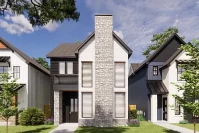 3-Bed Townhome Plan with 2-Bed Apartment Above Garage