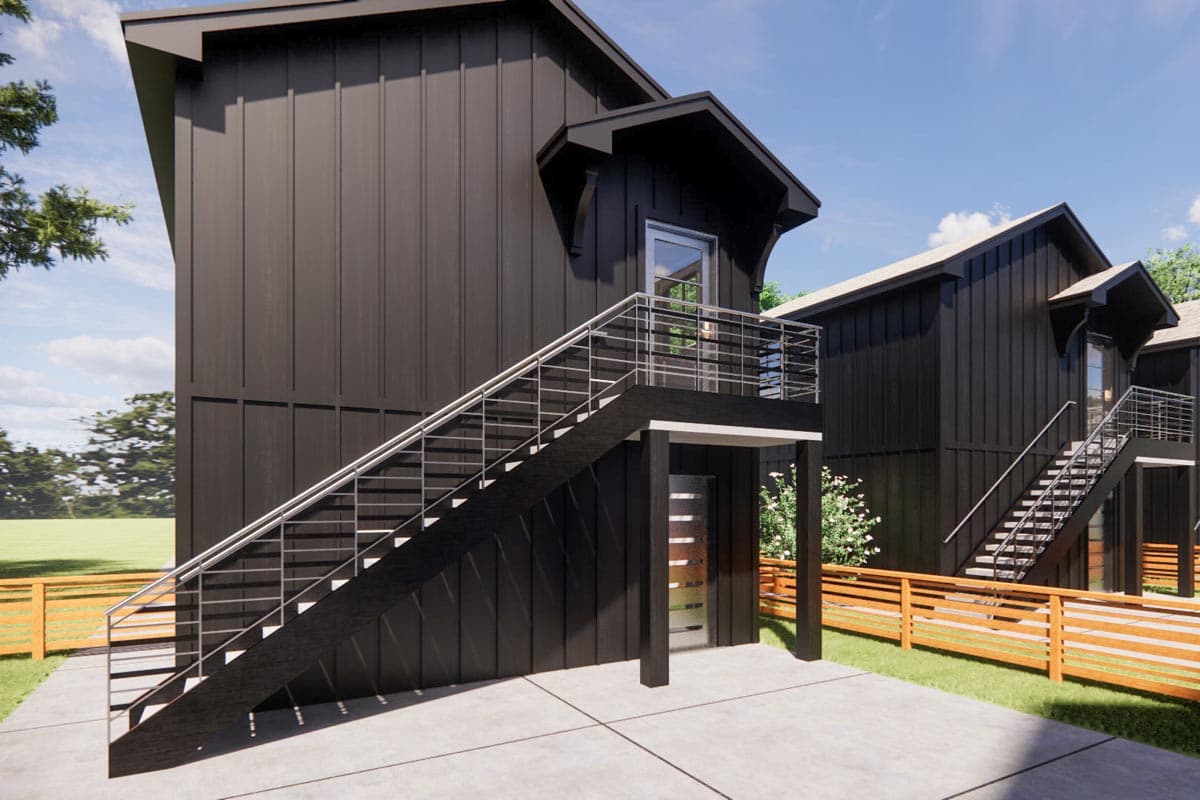 Plan 421514CHD: 19-Foot-Wide 2-Story House Plan with ADU Above Detached Garage - 1457 Sq Ft - Image #7 - Country, Craftsman, New American, Traditional