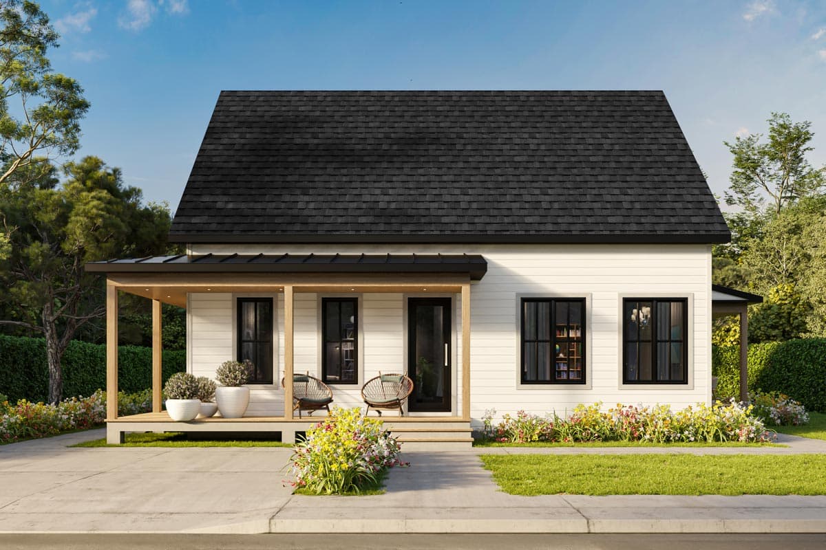 Plan 21013DR: 5-Bedroom Simple Farmhouse Plan with Finished Basement and Large Covered Porches - Image #5 - Cottage, Country, Farmhouse, Modern Farmhouse, New American, Rustic, Traditional