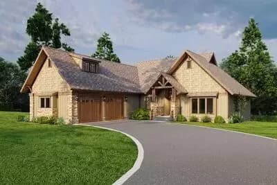 Rustic Craftsman House Plan Under 3500 Square Feet with Finished Lower Level and Bonus Above Garage