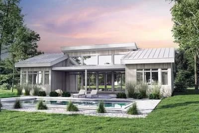 Contemporary Cottage Under 1500 Square Feet Designed For the Rear View Lot