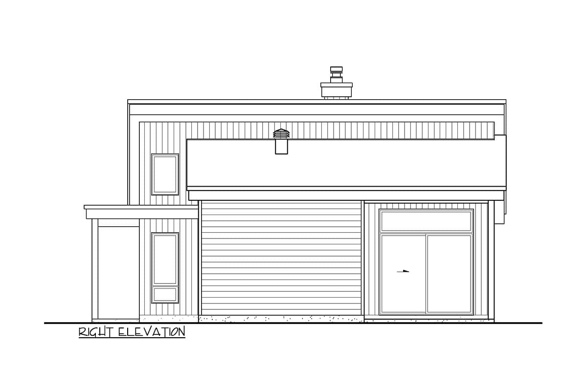 Plan 801106PM: 860 Square Foot Modern Home Plan with Open Concept Layout - Image #4 - Contemporary, Mid Century Modern, Modern, Mountain, Rustic