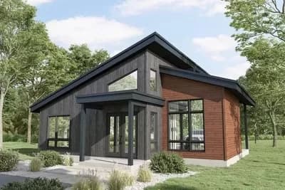 860 Square Foot Modern Home Plan with Open Concept Layout