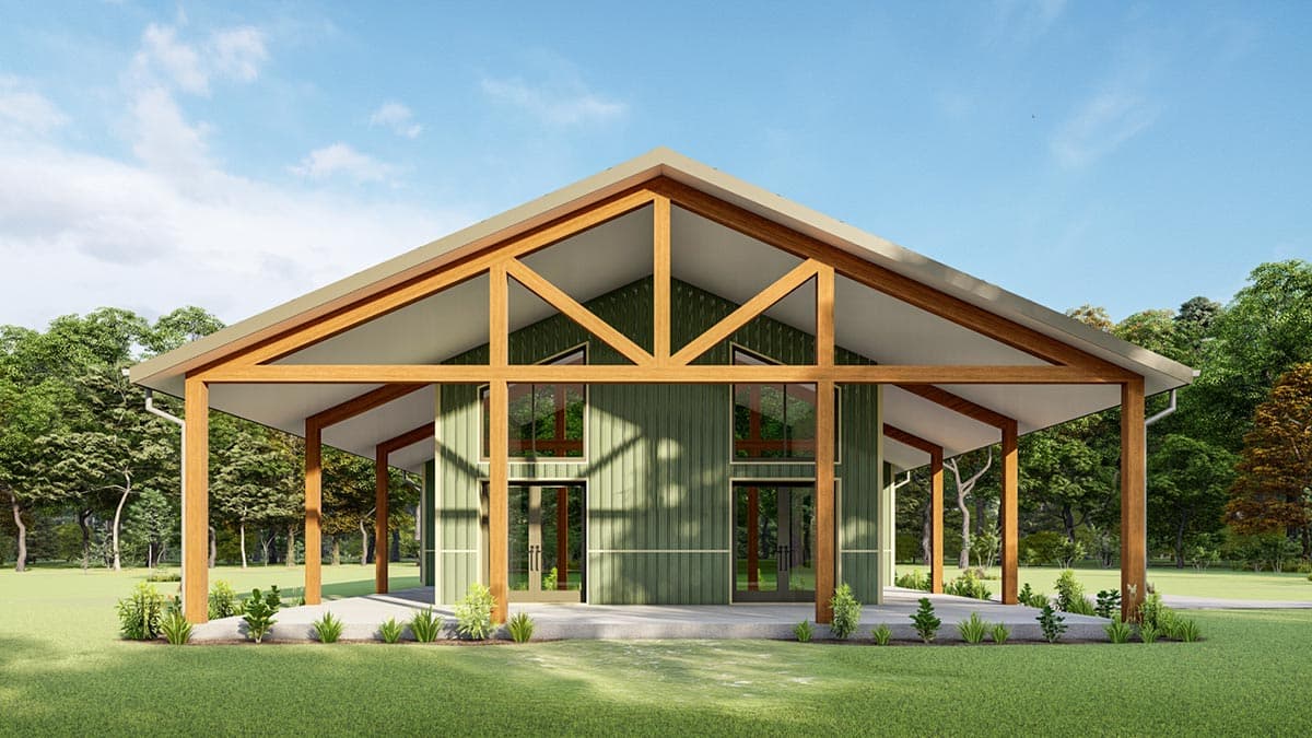 Plan 777042MTL: 1600 Square Foot Rustic Barndominium with Wraparound Porch - Image #9 - Barndominium, Country, Rustic