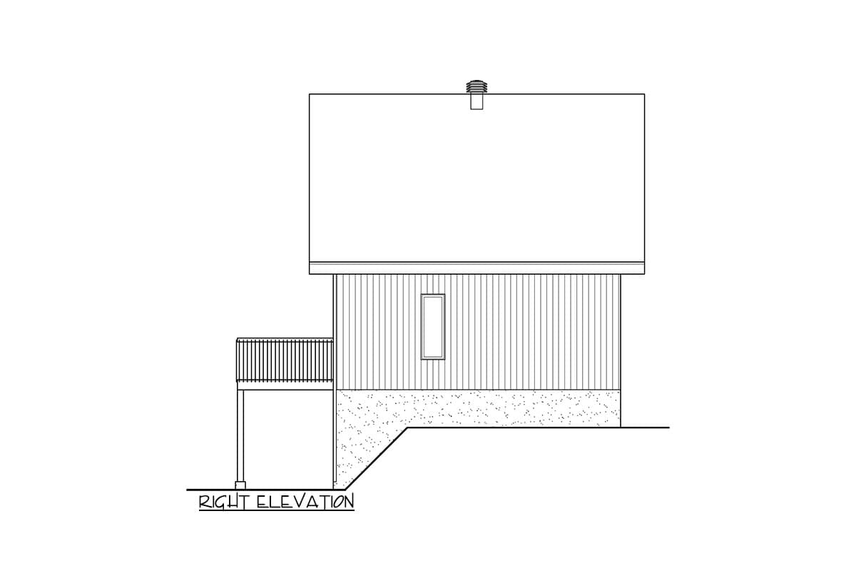 Plan 801108PM: 845 Square Foot 2-Bed Mountain or Lake House Plan - Image #4 - Cabin, Mountain, Rustic