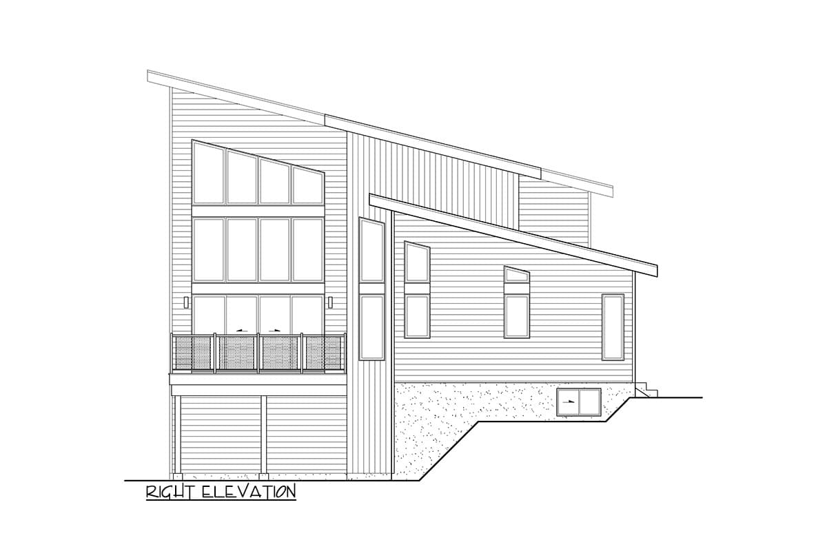 Plan 801109PM: Lake House Plan with Three Levels of Living and Views in Back - Image #4 - Mountain