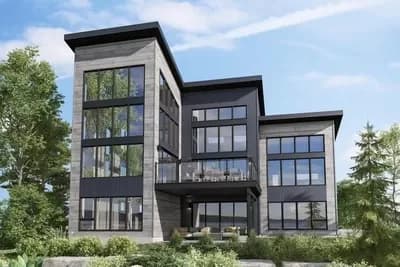 Lake House Plan with Three Levels of Living and Views in Back