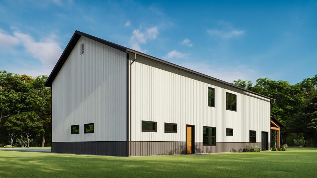 Plan 777044MTL: 4-Bed Barndominium Over 2500 Square Feet with 2-Story Great Room - Image #5 - Barndominium, Country, Craftsman, New American