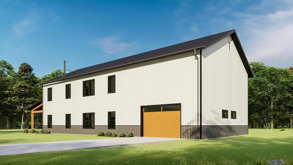 Plan 777044MTL: 4-Bed Barndominium Over 2500 Square Feet with 2-Story Great Room - Image #7 - Barndominium, Country, Craftsman, New American