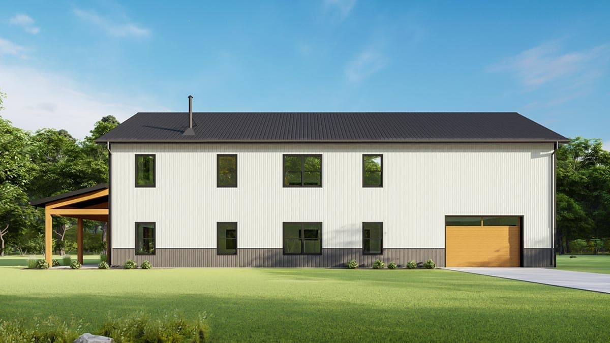 Plan 777044MTL: 4-Bed Barndominium Over 2500 Square Feet with 2-Story Great Room - Image #8 - Barndominium, Country, Craftsman, New American