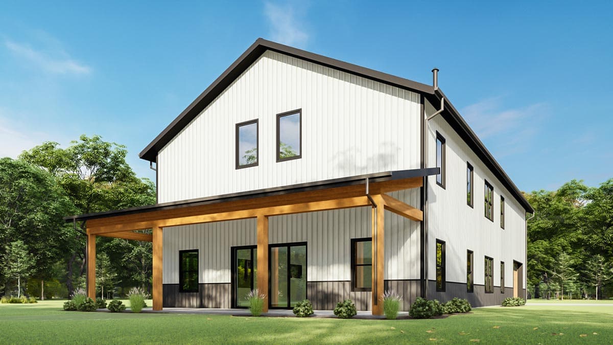 Plan 777044MTL: 4-Bed Barndominium Over 2500 Square Feet with 2-Story Great Room - Image #9 - Barndominium, Country, Craftsman, New American