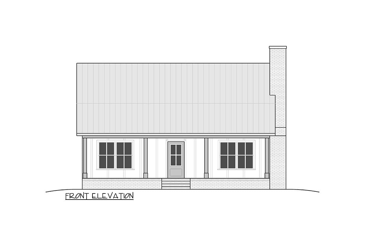 Plan 810020RBT: 1-Story Farmhouse Cottage Home Plan with 8' and 10' Foot Deep Porches Front and Back - Image #7 - Cabin, Cottage, Country, Farmhouse, Modern Farmhouse, Rustic, Traditional, Vacation