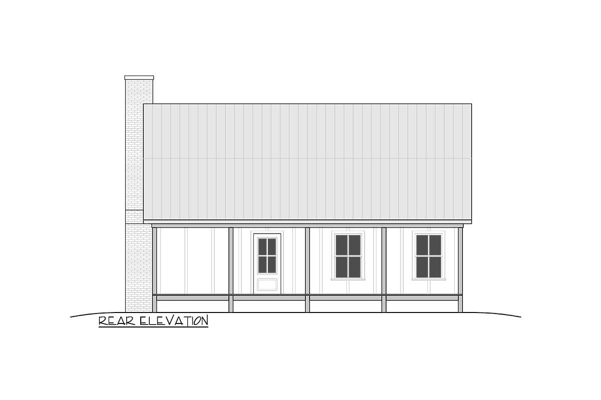 Plan 810020RBT: 1-Story Farmhouse Cottage Home Plan with 8' and 10' Foot Deep Porches Front and Back - Image #8 - Cabin, Cottage, Country, Farmhouse, Modern Farmhouse, Rustic, Traditional, Vacation