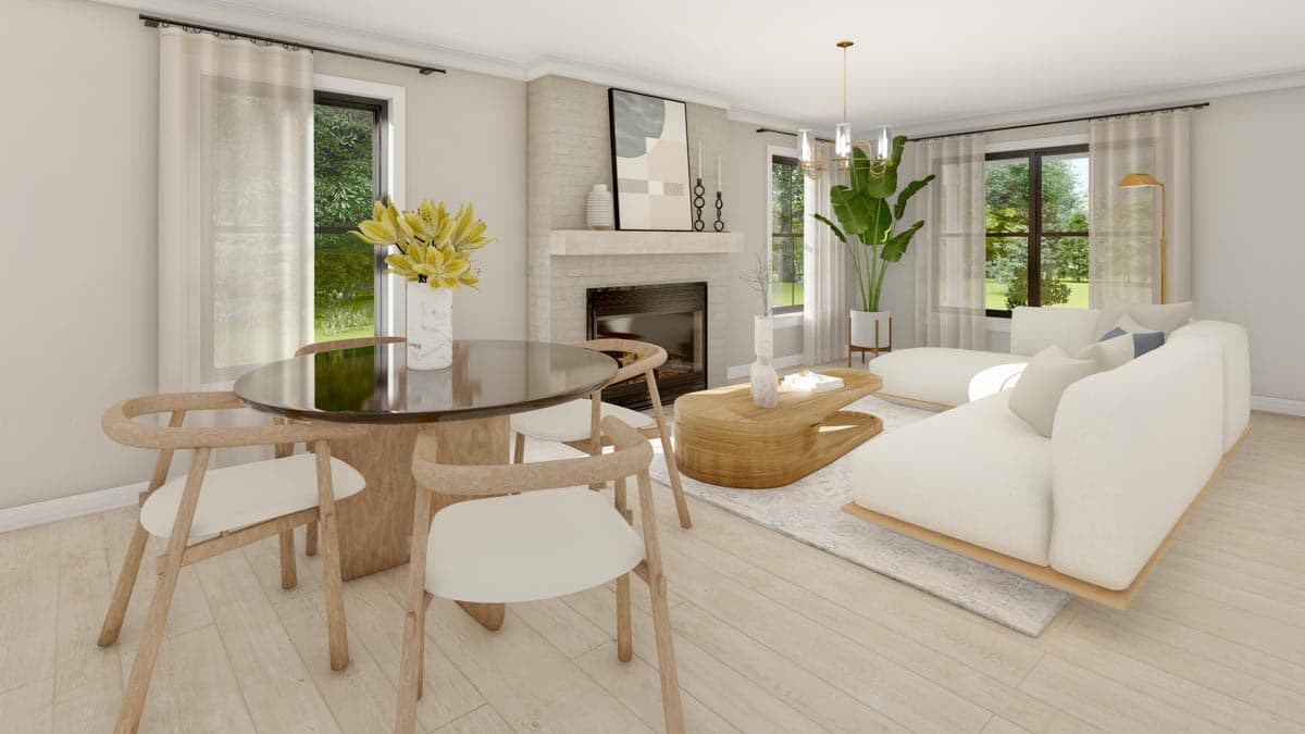 Plan 810020RBT: 1-Story Farmhouse Cottage Home Plan with 8' and 10' Foot Deep Porches Front and Back - Image #4 - Cabin, Cottage, Country, Farmhouse, Modern Farmhouse, Rustic, Traditional, Vacation