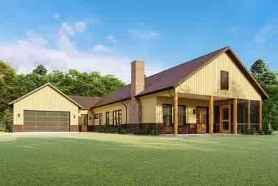 Rustic House Plan Under 3000 Square Feet with Upstairs Flex Room