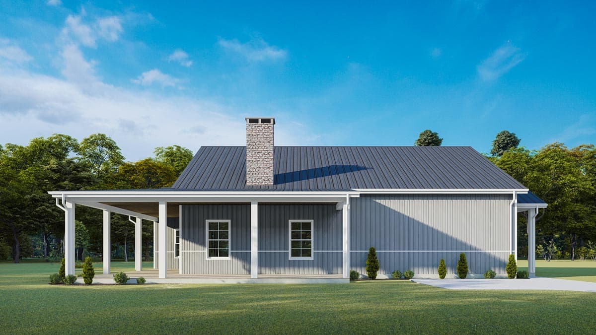 Plan 777047MTL: 1490 Square Foot PEMB-Friendly House Plan with L-Shaped Front Porch - Image #10 - Cabin, Cottage, Country, Craftsman, Ranch