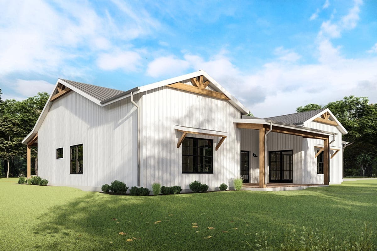 Plan 777048MTL: Farmhouse Ranch Plan with 10 Ft Deep Front Porch and Central Living Space - Image #6 - Barndominium, Country, Craftsman, Farmhouse, Modern Farmhouse, Ranch, Rustic
