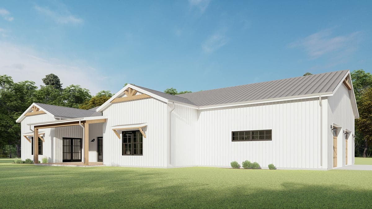 Plan 777048MTL: Farmhouse Ranch Plan with 10 Ft Deep Front Porch and Central Living Space - Image #8 - Barndominium, Country, Craftsman, Farmhouse, Modern Farmhouse, Ranch, Rustic