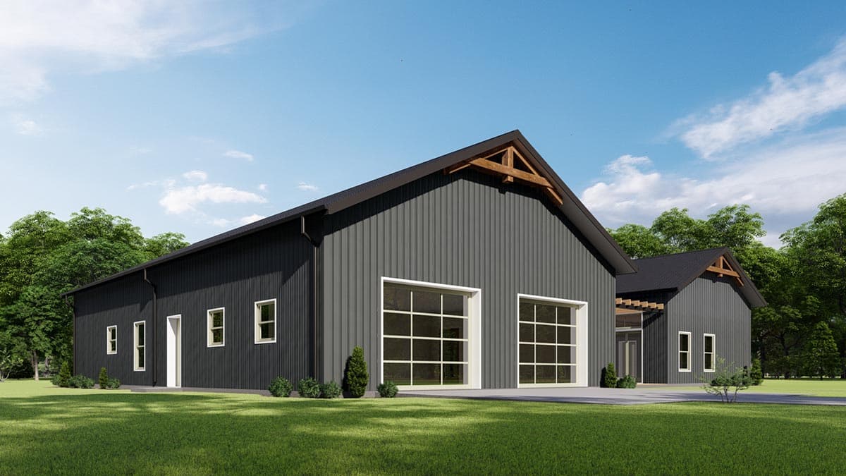 Plan 777049MTL: 4-Bed Rustic Ranch with Playroom and Large 2-Car Rear-Facing Garage - Image #8 - Barndominium, Ranch, Rustic