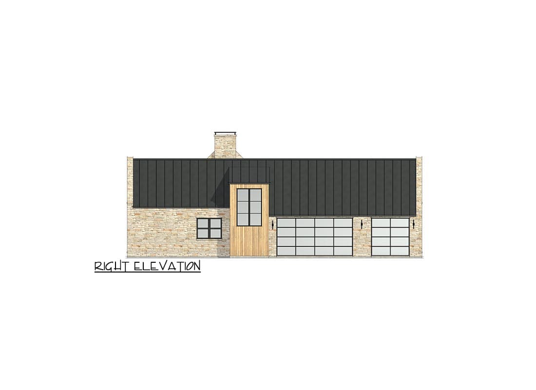 Plan 818052JSS: Contemporary Farmhouse with Vaulted Interior and Rear-Wrapping Porch - 3782 Sq Ft - Image #8 - Contemporary, Hill Country, Modern Farmhouse